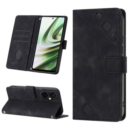 Чохол-книжка Global Skin-Feel Flowers для OnePlus Nord CE 3 5G - чорний