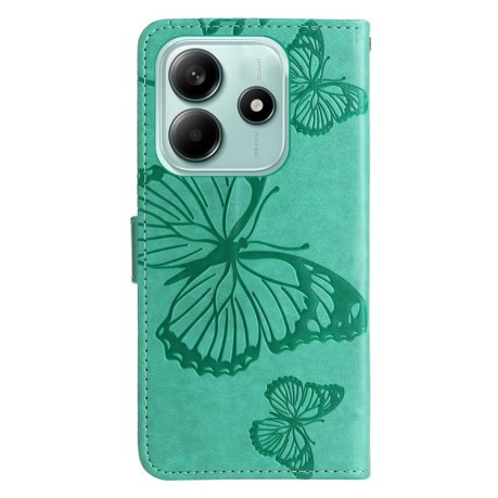 Чохол-книжка Embossed Butterfly для Xiaomi Redmi Note 14 5G/Poco M7 Pro 5G - зелений