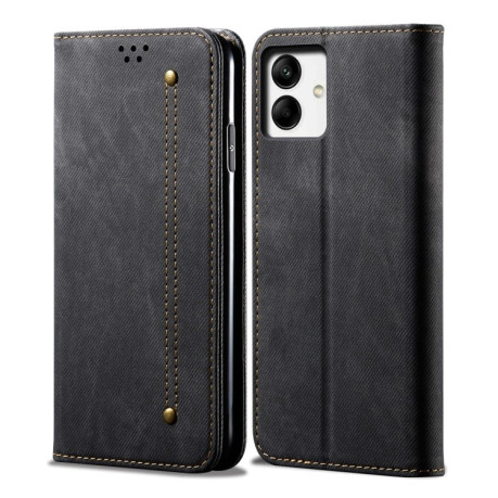 Чохол книжка Denim Texture Casual Style Samsung Galaxy A04 4G - чорний