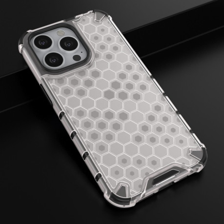 Противоударный чехол Honeycomb with Neck Lanyard для iPhone 13 Pro - белый