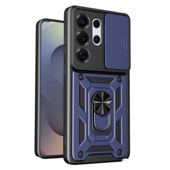 Чохол із шторкою на камеру Sliding Camshield та підставкою для Samsung Galaxy S26 Ultra 5G — синій