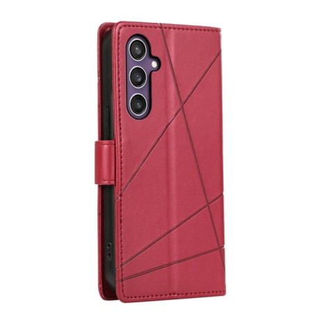 Чехол-книжка противоударная PU Genuine Leather Texture Embossed Line для Samsung Galaxy S24 - красный