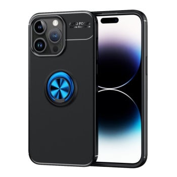 Ударозахисний чохол Metal Ring Holder для iPhone 15 Pro Max - чорно-блакитний