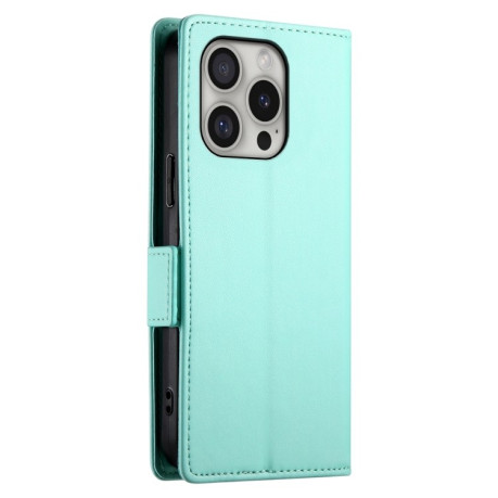 Чехол-книжка Side Buckle Magnetic Frosted Leather для iPhone 16 Pro - зеленый