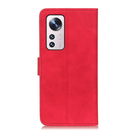 Чехол-книжка KHAZNEH Retro Texture на Xiaomi Mi 12 / 12X - красный