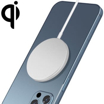 Magsafe беспроводное высокоскоростное зарядное устройство  M1 Aluminum Alloy Magnetic Positioning Wireless Charger - белый