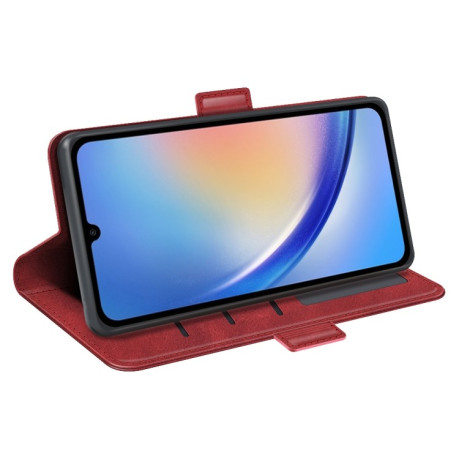 Чехол-книжка Dual-side Magnetic Buckle для Samsung Galaxy A35 - красный