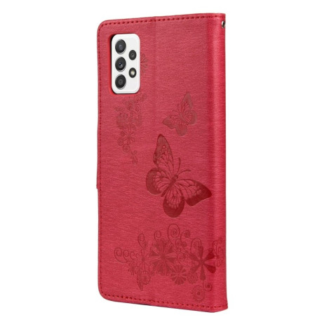 Чехол-книжка Butterflies Embossing на Samsung Galaxy A33 5G - красный
