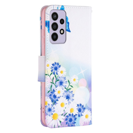 Чехол-кошелек Colored Drawing Pattern для Samsung Galaxy A73 5G - Flower Butterfly