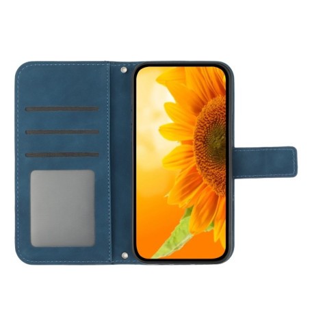 Чехол-книжка Skin Feel Sun Flower для OnePlus 10 Pro - темно-синий
