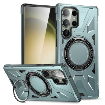 Протиударний чохол HTM MagSafe Magnetic Shockproof Phone Case with Ring Holder на Samsung Galaxy S24 Ultra 5G - зелений