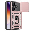 Противоударный чехол Camera Sliding для  Xiaomi Poco F6 - розовое золото
