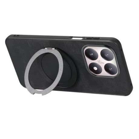 Чохол Retro Leather Rotation Round Holder з поворотним круглим тримачем для Xiaomi 15T — чорний