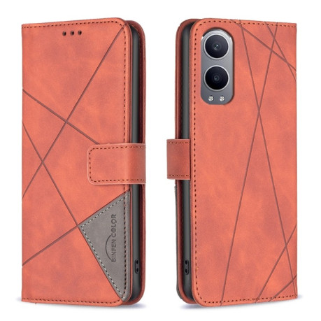 Чохол-книжка Rhombus Texture для OnePlus Nord CE4 Lite -чорний - коричневий