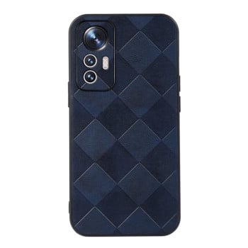 Противоударный чехол Weave Plaid для Xiaomi 12 Lite - синий