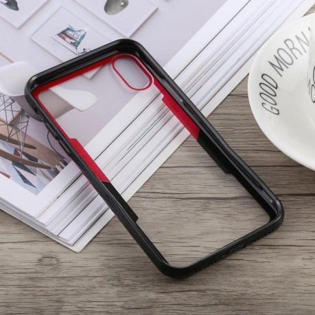 Протиударний чохол Acrylic + TPU Shockproof Case на iPhone XS Max-чорно-червоний