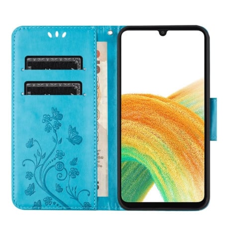 Чохол-книжка Butterfly Flower Pattern для Samsung Galaxy A05s - синій