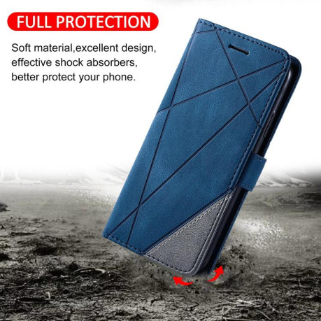 Чехол-книжка Skin Feel Splicing для OPPO Reno13 5G - синий