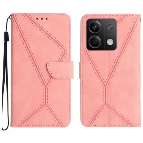 Чохол-книжка Stitching Embossed Leather для Xiaomi Redmi Note 13 4G Global - рожевий