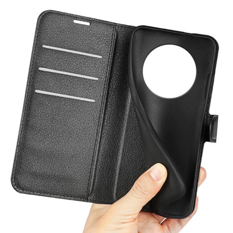 Чохол-книжка Litchi Texture Horizontal Flip Leather на Realme 14 Pro+ - чорний