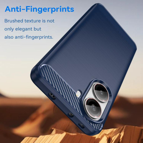 Протиударний чохол Brushed Texture Carbon Fiber на Xiaomi Poco X7 Pro - синій