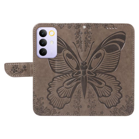 Чехол-книжка Swallowtail Butterfly Embossed Leather для Realme C85 Pro 4G — серый