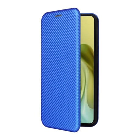 Чохол-книжка Carbon Fiber Texture на Motorola Moto G86 5G - синій