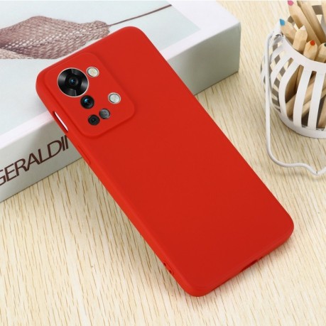 Силиконовый чехол Solid Color Liquid Silicone на OnePlus Nord 2T - красный