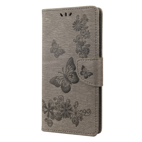 Чохол-книжка Floral Butterfly для Xiaomi Poco C40/Redmi 10c - сірий
