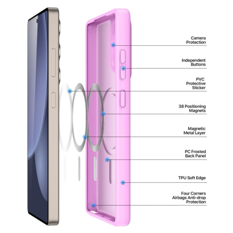 Чехол DUX DUCIS Yind Series MagSafe TPU Hybrid PC на Samsung Galaxy S25 Ultra 5G - розовый