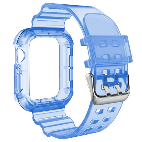 Спортивный ремешок Transparent для Apple Watch  45mm / 44mm / 42mm - синий