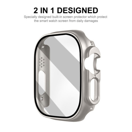 Противоударная накладка с защитным стеклом ENKAY для Apple Watch Ultra 49mm - серебристая