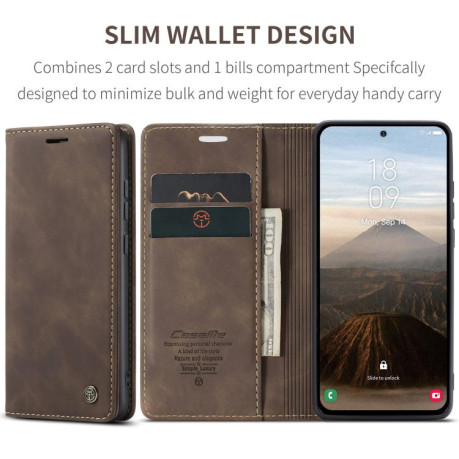 Чохол-книжка CaseMe-013 Multifunctional  для Samsung Galaxy S25+ 5G - кавовий