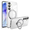 Противоударный чехол Electroplating MagSafe 360 Degree Rotation на Samsung Galaxy A55 - серебристый