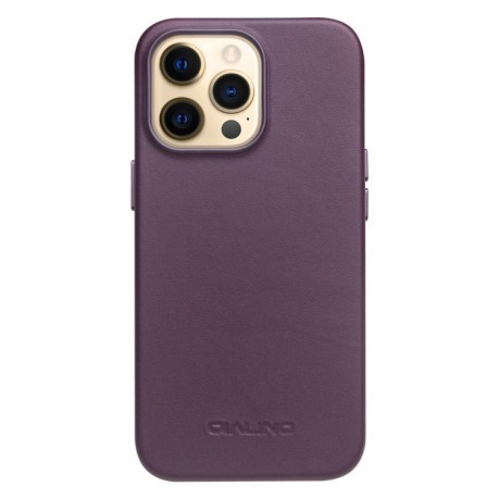 Кожаный чехол QIALINO Nappa Leather Case (with MagSafe Support) для iPhone 13 Pro Max - фиолетовый