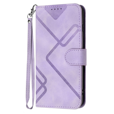 Чехол-книжка Line Pattern Skin Feel Leather для Realme 11 - фиолетовый