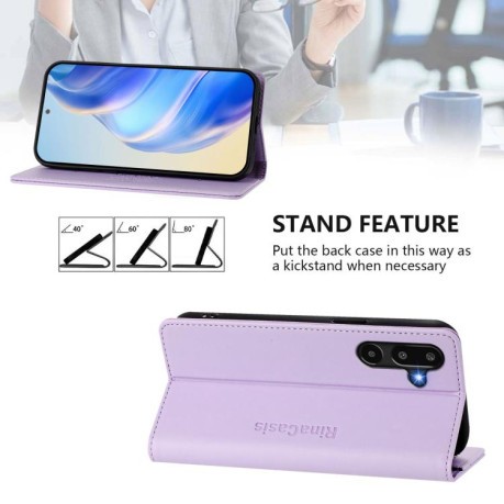 Чехол-книжка RC01 Dual-Folded Magnetic Suction RFID Leather на Samsung Galaxy M16 / F16 5G Global - фиолетовый