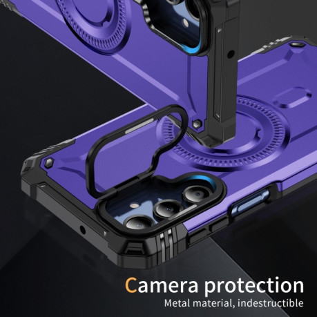 Протиударний чохол MagSafe Lens Holder PC Hybrid TPU  для Samsung Galaxy A16 5G - фіолетовий