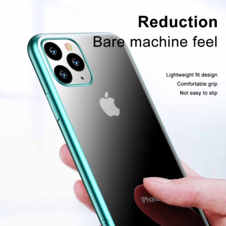 Противоударный силиконовый чехол TOTUDESIGN Concise Series Shockproof Electroplating на iPhone 11 Pro-прозрачно- зеленый