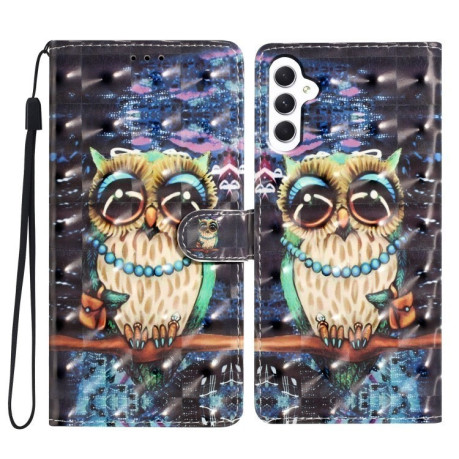 Чехол-книжка 3D Painting для Samsung Galaxy A36 5G - Big-eyed owl