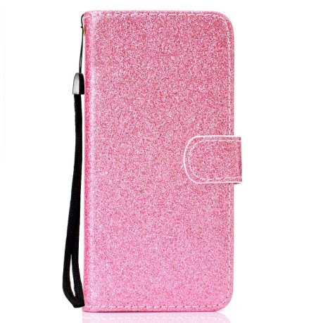 Чехол-книжка Glitter Powder на iPhone 12/12 Pro - розовый