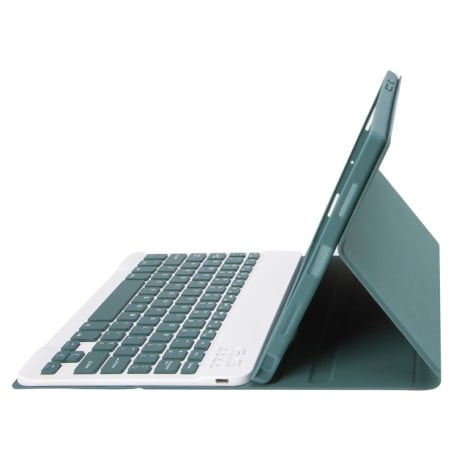 Чехол - клавиатура Lambskin Texture Bluetooth Touch Keyboard Leather для iPad Pro 11 2024 - зеленый