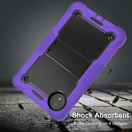 Чохол Silicone Hybrid PC Tablet Case with Holder &amp; Shoulder Strap для Xiaomi Redmi Pad SE 8.7 - Black + Purple
