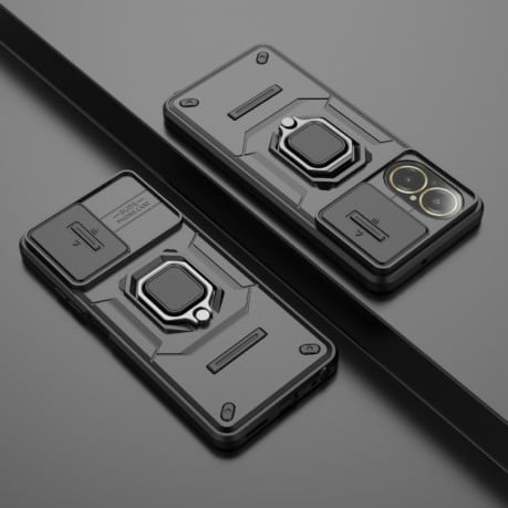 Противоударный чехол Sliding Camshield для Realme C67 4G - черный