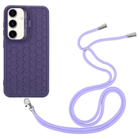 Противоударный чехол Honeycomb Radiating Holder TPU для Samsung Galaxy A35 5G - фиолетовый