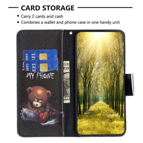 Чехол-книжка Colored Drawing Pattern для Samsung Galaxy A56 5G - Bear