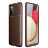 Ударозащитный чехол HMC Carbon Fiber Texture на Samsung Galaxy A03s - коричневый