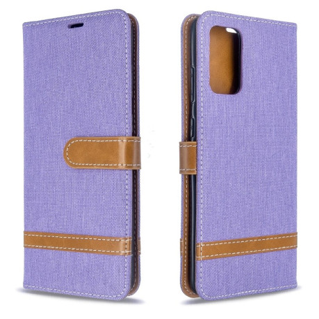 Чехол-книжка Color Matching Denim Texture на Samsung Galaxy S20 Ultra -фиолетовый