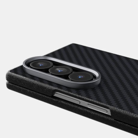 Карбоновый чехол ABEEL C Carbon Fiber Series фактура 6D Micro Relief с MagSafe на Samsung Galaxy Fold 7 5G - черный