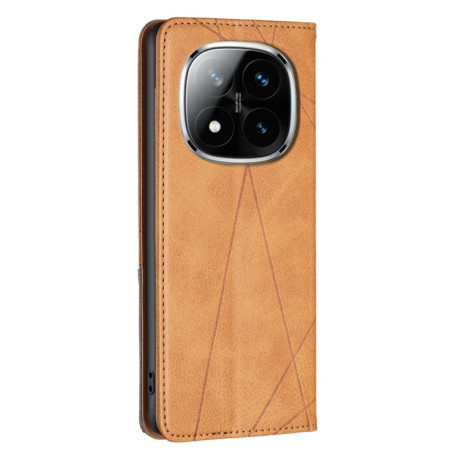 Чохол-книжка Rhombus Texture для Xiaomi Redmi Note 14 Pro 5G / Note 14 Pro+ 5G - жовтий